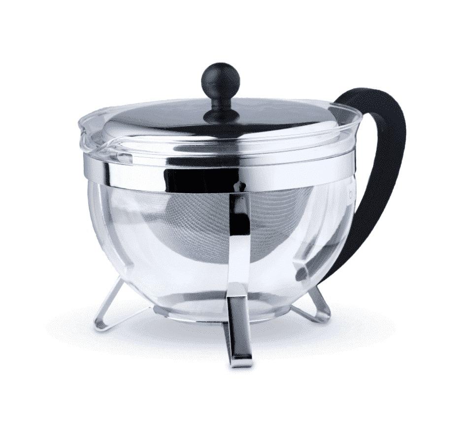 Chaleira 1L Preto c/filtro inox Bodum Chambord